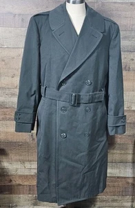 Vintage AG44 soprabito uomo 40R verde cintura anni 80 trench militare esercito - Foto 1 di 8