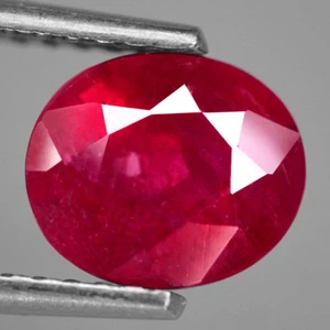 1.63Ct. Natural Gemstone Ruby Red Oval Facet Normal Heated Tanzania Sparkling - Picture 1 of 7