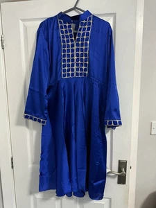 Stunning Blue Kurta/ Dress Available In S/M/L/XL New With Tags Pakistani - Picture 1 of 5