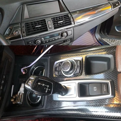 For BMW X5 E70 2007-2013 3D 5D Carbon Fiber Pattern Interior DIY Trim Decals Foto 1 de 4