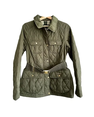 Barbour Womens Belted Defence Quilt Jacket Size 10 MSRP $330 British Elegance - Image 1 of 4