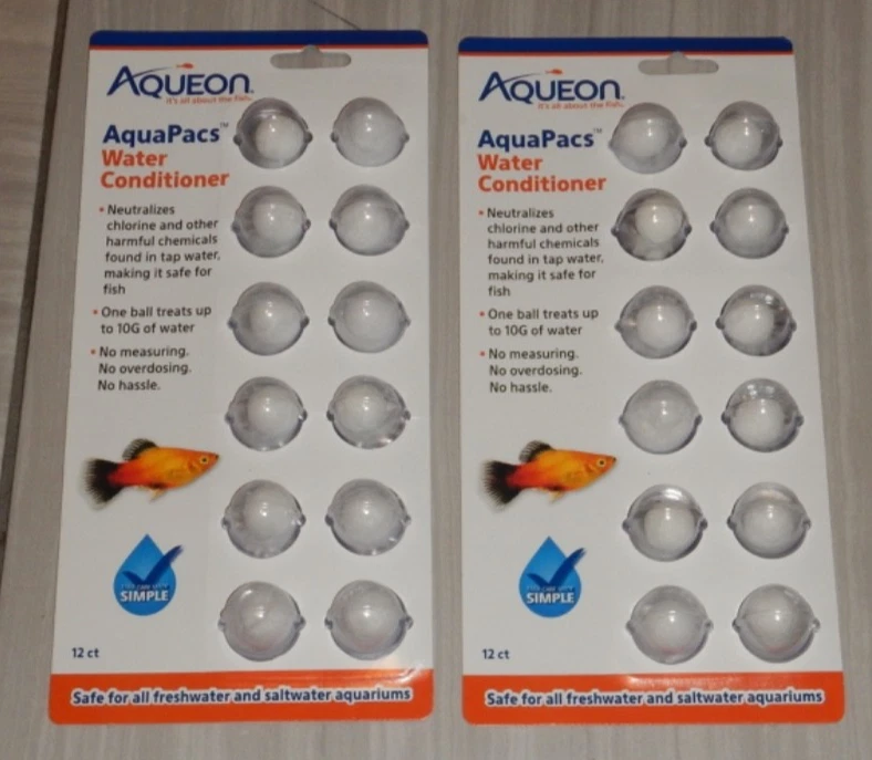 AQUEON AquaPacs Acondicionador de Agua 12 Unidades Pecera Acuario Limpio LOTE DE 2 Foto 1 de 1