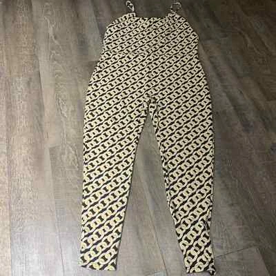 Mono para mujer Full Circle Trends talla 1X estampado de cadena amarillo sin mangas ajustado Foto 1 de 4