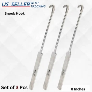 Gancho de róbalo esterilizado 3 piezas instrumentos quirúrgicos veterinarios de acero inoxidable grado alemán - Imagen 1 de 6