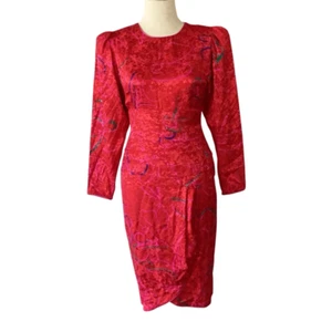 Vintage Flora Kung 100 % Seide Kleid Damen 10 - Bild 1 von 10