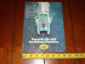 HIDROAVIÓN ILIMITADO LANCHA RÁPIDA PENNZOIL ATLAS VAN LÍNEAS ANUNCIO ORIGINAL 1979 - Imagen 1 de 6