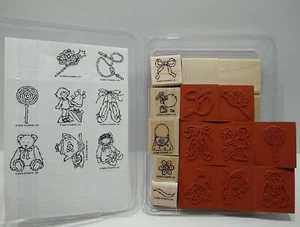 Stampin Up Knöpfe, Schleifen & Twinkletoes Ballett Geldbörse 13 Holzhalter Stempel - Bild 1 von 8