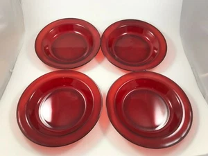 (4) Pieces ~ Arcoroc France Ruby Red Classique 8.5" Soup bowls - Picture 1 of 10