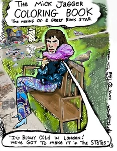 RARE! 'MICK JAGGER COLORING BOOK' Rolling Stones ART- famous artist-KATA BILLUPS - Picture 1 of 8