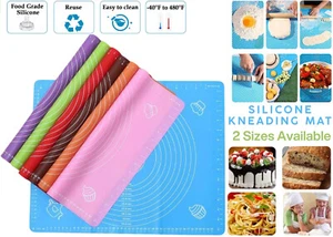 Silicone Baking Mat Non Stick Kneading Rolling Pastry Mat Fondant Cake Dough - Picture 1 of 11