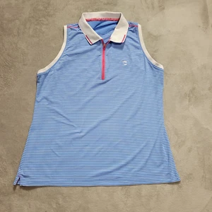Peter Millar Mujer Azul Rayas Sin Mangas Quater Cremallera Talla XL - Imagen 1 de 10