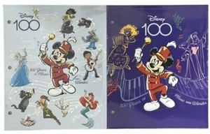 Disney Mickey Mouse 3 Hole 2 Pocket Portfolio Folders Set of 2 100 Years of Musi - Picture 1 of 3