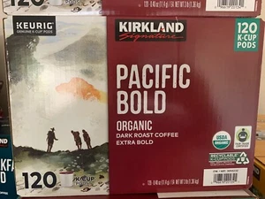 Kirkland Signature Pacific Bold K-Cups, Organic Dark Roast Coffee, 120 Count  - Picture 1 of 2