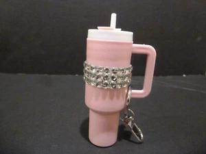 Mini Rhinestone Cup Keychain Lip Balm Keychain Cute Tumbler Key Ring - Picture 1 of 2