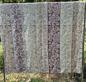 Calzeat Of Scotland Throw Red Gold Tan Chenille Blend Fringe 48X60 Blanket Wrap - Picture 1 of 5