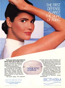 1988 Biotherm skincare Elle Macpherson vintage 1-page MAGAZINE AD - Picture 1 of 1