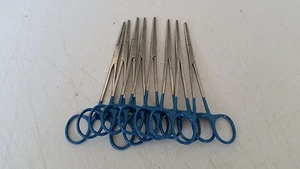 10 Pinzas Hemostáticas Kelly 5.5" Quirúrgicas Dentales Rectas Grado Económico (Azul) - Imagen 1 de 2