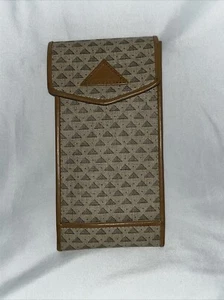 Liz Claiborne Beige Hellbraunes Vintage-Brillenetui mit Lederbesatz - Bild 1 von 17