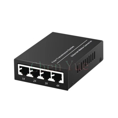 10/100M Single Mode Single Fiber Fiber Optic Media Converter 1 SC Fiber 4 RJ45 - Image 1 of 4