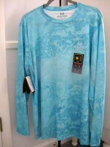 REALTREE FISHING Men's L/S Knit Shirt Size M (38-40) Blue Marble NWT - Picture 1 of 3