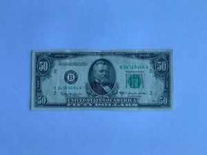 1950 D $50 Fifty dollar Old Used U.S. Currency Serial Number # B34369464A - Picture 1 of 8
