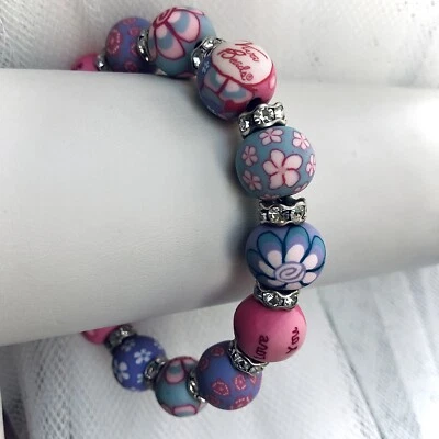 Коренастый серебряный ручной работы мяч эластичной браслет новый с Ярлыками - Изображение 1 из 2