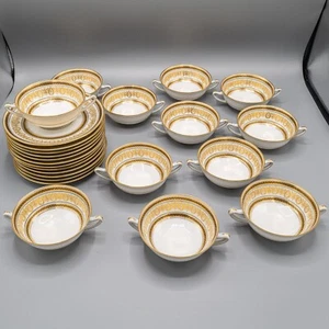 Charles Field Haviland Limoges Arizona Cream Soup Bowls & Underplates Set of 12 - Picture 1 of 18