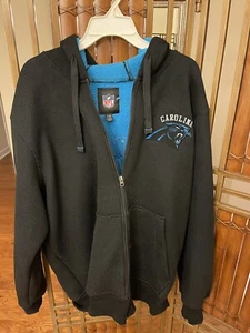 NFL Carolina Panthers  Full Zip Hooded Thermal Fleece Sherpa Lined Jacket XL - Picture 1 of 10