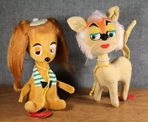 De colección TREASURE PETS Por Kelvin Fifi Gato y Playboy Perro Años 60 Japón Fieltro - Imagen 1 de 9
