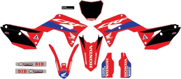 Kit gráfico completo Dcor HRC preto #20-10-611 para Honda CRF250R 4 tempos 2018 - Imagem 1 de 1