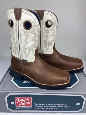 TONY LAMA FIREBALL 11” LEATHER WORK BOOTS WATERPROOF COMPOSITE TOE MENS 10 EE - Image 1 of 4