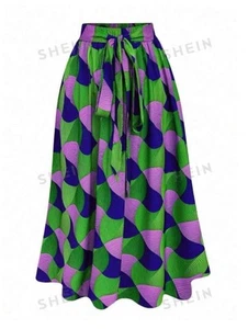 Brand New Geometric Print Midi Skirt Sz Small - Picture 1 of 3