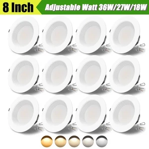 12PACK 8Inch 36W/27W/18W 2700K-5000K Commercial LED Recessed Ceiling Downlight - Picture 1 of 12