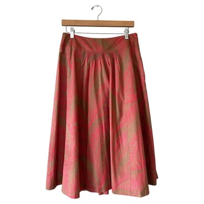 NIC + ZOE Azalea Palm Print A-Line Midi Skirt Size 8 NWT Deadstock Summer - Image 1 of 4