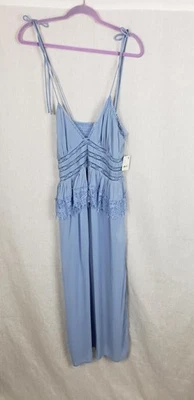 Vestido Free People M Azul Encaje Fairycore Coqueta En Niveles Capricho Romántico Nuevo con Etiquetas Foto 1 de 4