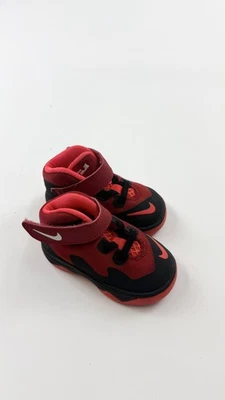Nike Niños Zapatos 4C Rojo Negro Correa Alta Tenis Atléticos Niño Pequeño Foto 1 de 4