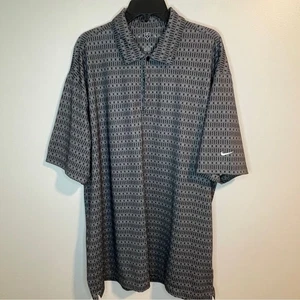 Nike Golf Black and White Polo Shirt with Geometric Pattern XL - Picture 1 of 7