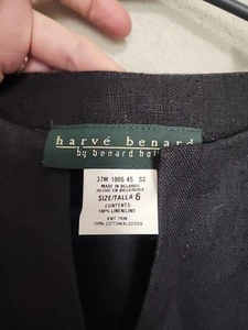 Maxi Vestido Vintage Harve Bernard Negro 100% Lino Lagenlook Minimalista Talla 6 - Imagen 1 de 11