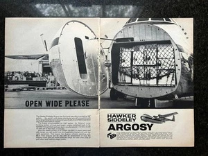 1965 Hawker Siddeley Argosy Military Cargo Plane 2 pg Print-Ad / Great Art - Picture 1 of 1