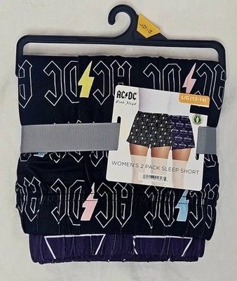 NWT Pink Floyd AC/DC 2 Pack Women's Sleep Short Boxer Short Choose Large or 2X - Image 1 of 2