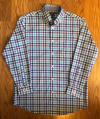 Camisa Croft & Barrow Hombre True Comfort Azul, Púrpura Cuadros Talla 16 32/33 (L) Foto 1 de 4