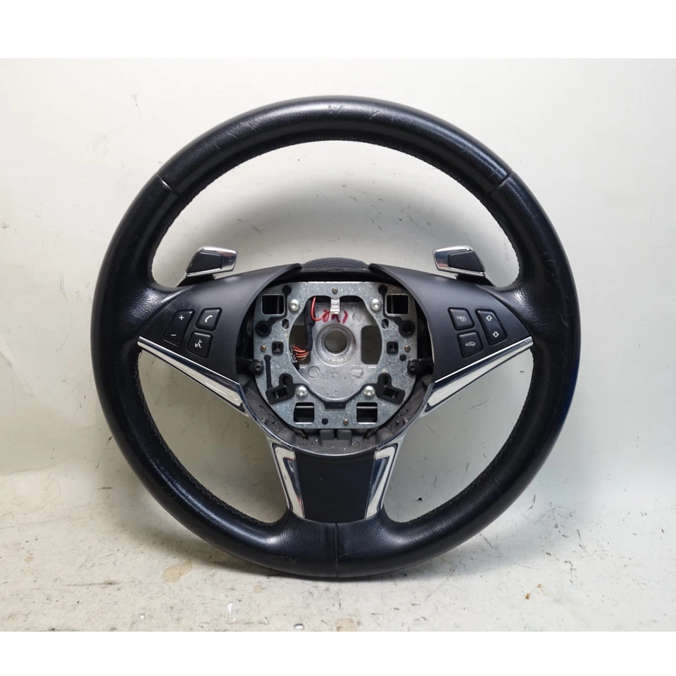 2006-2010 BMW E60 5-Series E63 Sport Leather Steering Wheel with Paddles OEM — 第 1/4 张图片