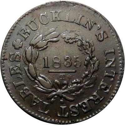 1835 Troy New York Hard Times Token Bucklin's Accountant HT-353 Low 92 Foto 1 de 2