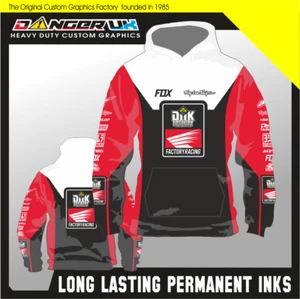 MOTOCROSS MX SUBLIMATED HOODIE HOODY CLOTHING CR CRF XR FACTORY MOTORSPORT - Picture 1 of 1