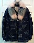 Fab Evans Roswell Looney Tunes Denim Jacket With Fur Trim S   Please Read