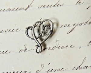 Superbe Monogramme en ARGENT massif Lettre V , initiale , maroquinerie shabby - Bild 1 von 2
