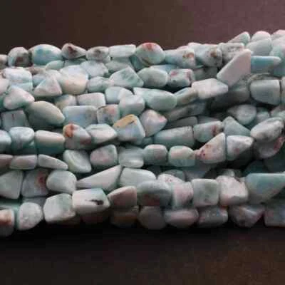 1 strand Larimar Nuggets-faceted -larimar nuggets Briolettes beads - 5mmx6mm-16m - Image 1 of 4