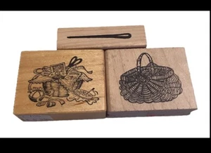 Sewing Seamstress  Stamps Set Of 3 Stamps Bugawamps, Sarasota Stamps - Picture 1 of 11