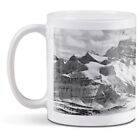 White Ceramic Mug - BW - Ski Resort Banff Canada Winter Snow #43538