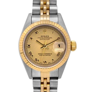 Rolex Datejust 69173 26mm T/T Jubilee Band YG Fluted Bezel Champagne Dial B&P - Picture 1 of 12